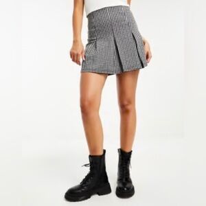 Max Studio|Plaid Gingham Academia pleated skirt, school girl style•••Neutral , L